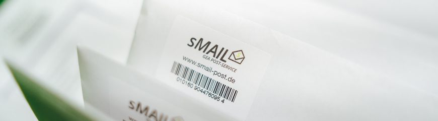 Briefe wo jeweils ein sMÄRKLE (sMAIL Marke) links oben im Eck kleben hat