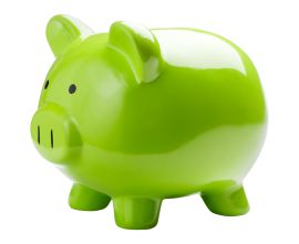 Ein gr&uuml;nes Sparschwein