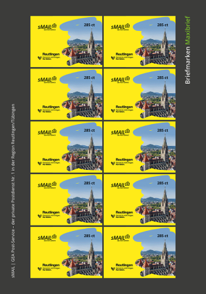 sMail Briefmarken für Maxibriefe Motiv Stadt Reutlingen