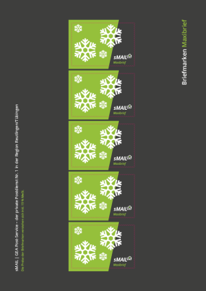 sMail Weihnachtsbriefmarken für Maxibriefe mit Schneeflocken als Motiv