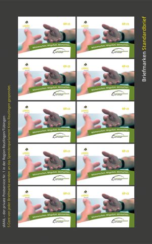 sMail Sonderbriefmarken 2017 (Set 1: 69 ct) Hände die nacheinander greifen als Motiv