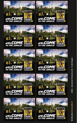 sMail Sonderbriefmarken (Set 12: 61 ct) mit Tiger Tübingen darauf