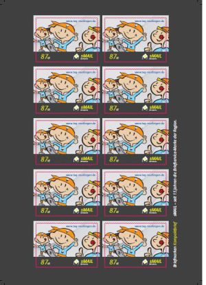 sMail Sonderbriefmarken (Set 15: 87 ct) mit Cartoon Figuren darauf