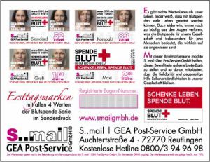 sMail Sonderbriefmarken Blutspende (Set 22)