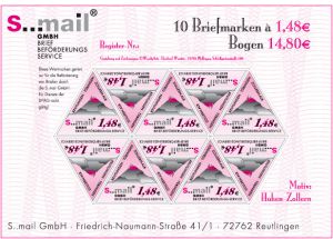 sMail Sonderbriefmarken (Set 36: 148 ct) Motiv Hohen Zollern