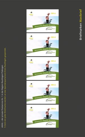 sMail Sonderbriefmarken 2017 (Set 4: 258 ct) eine Person im Rollstuhl