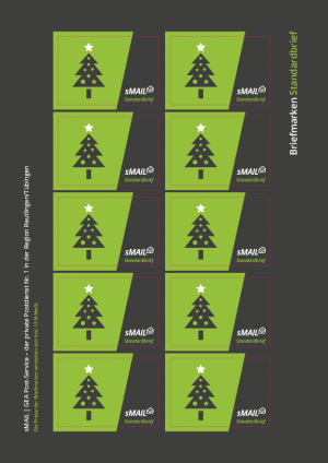 sMail Weihnachtsbriefmarken für Standardbriefe mit einem Tannenbaum als Motiv