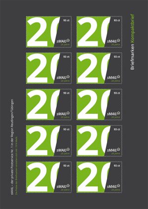 sMail Briefmarken zum Jubiläum 2019 (Set 2: 93 ct)