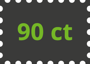 Icon Digitale Briefmarke für Postkarte Wert 90 ct