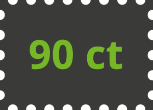 Icon Digitale Briefmarke für Standardbrief Wert 90 ct