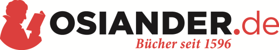 Osiander.de B&uuml;cher seit 1596 und das Logo(ein Schatten einer Person die ein Buch liest und das alles in rot)